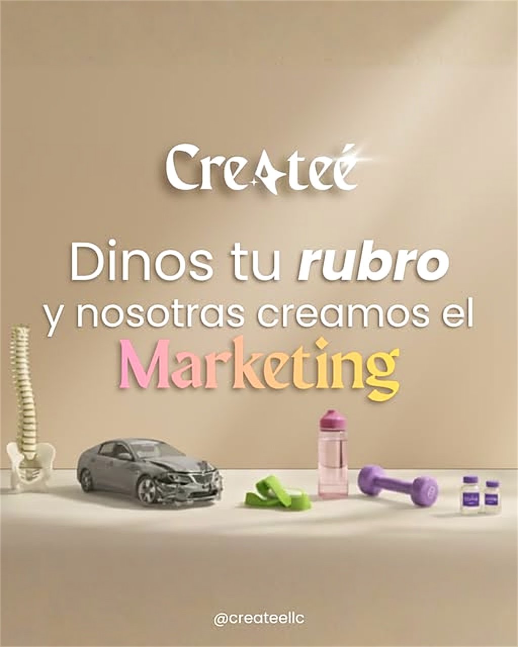 Createé post: tell us your industry and we create the marketing